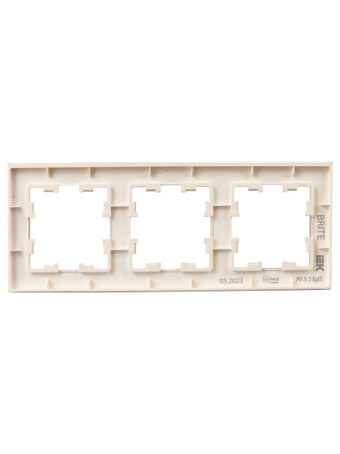 BRITE Рамка 3-мест. РУ-3-2-БрП стекло персиковый матовый IEK | код BR-M32-G-31-K96 | IEK фото 4