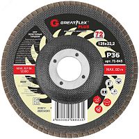 Круг лепестковый торцевой GreatFlex Plus (72 лепестка): 125 х 22,2 мм, P100 | код 71-847 | Greatflex