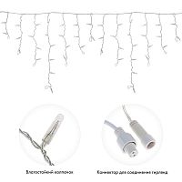 Гирлянда Айсикл Бахрома светодиодный, 4,8 х 0,6 м, прозрачный провод, диоды тёплый белый, 176 LED | код 255-146 | Neon-Night