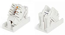 Розетка (вставка) 45x22 5 (аналог Mosaic) с наклонным модулем RJ-45 категории 5е, Hyperline SIP2K-C5E-M45-22.5 | код 35210 | Hyperline