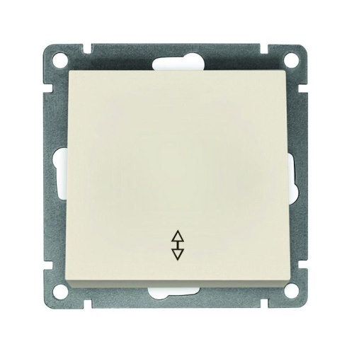 Переключатель проходной 1-кл. СП Афина 10А IP20 механизм сл. кость (ivory) | код A0025-I | Universal