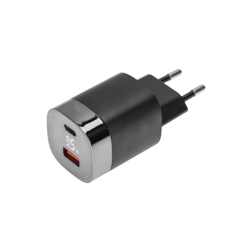 Сетевое зарядное устройство USB QC (30W) + Type C PD (33W), с дисплеем REXANT | код 18-2224 | REXANT