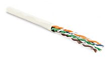 Кабель витая пара неэкранированная U/UTP категория 6 4 пары (24 AWG) многожильный (patсh) без разделителя LSZH нг(С)-HF белый, Hyperline UUTP4-C6-P24-NCR-IN-LSZH-WH-100 (100 м) | код 273527 | Hyperline