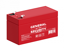 GS1.2-12 Аккумуляторная батарея систем охраны и пожарной безопасности, напряжение: 12В, ёмкость: 1,2Ач, клеммы типа: F1, Размеры ДШВ: 97х43х53мм, вес: 0,564кг. Срок службы: до 5 лет. | код GS1.2-12 | GENERAL SECURITY