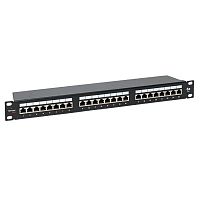 Патч-панель 19дюйм 1U кат.5E STP полн. экранир. 24 порта RJ45 Dual IDC с органайзером TERACOM PRO | код TRP-PPNL-5ESTP-1U24 | EKF