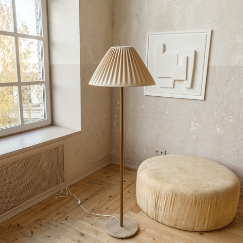 Светильник НТБ-11-60-105 латунь с абажуром Атриум | код 300956 | Эркадо