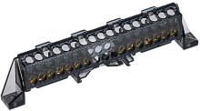 TEKFOR Шина N ноль в комб. изол. Стойка 6х9-7+7-Ч IEK | код TF-NN10-77-DP-K02 | IEK