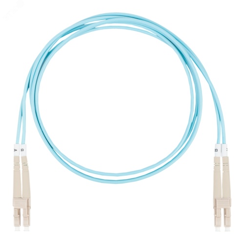 Шнур оптический коммутационный (патч-корд), LC-LC, дуплекс (duplex) OM3, нг(А)-HF, бирюзовый, 2,0 м | код DR-220063 | Datarex