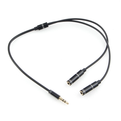 Кабель аудио разветвитель Cablexpert CCAB-02-35MY-0.2MB. 3.5 джек (M)/2х 3.5 джек (F), черный, 0.2м, блистер | код CCAB-02-35MY-0.2MB | Cablexpert
