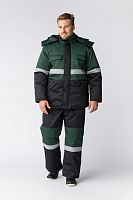 Костюм зимний Профи-Норд (ткань Смесовая,250) полукомбинезон, черный зеленый, 68-70 182-188 | код 87472508 | Факел