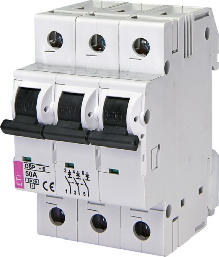 Ограничитель тока OSP-6 50A 3p (6kA) | код 002185037 | ETI