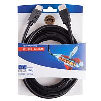 Шнур HDMI-HDMI REXANT, 3 м, Gold с ферритами | код 06-3102 | REXANT