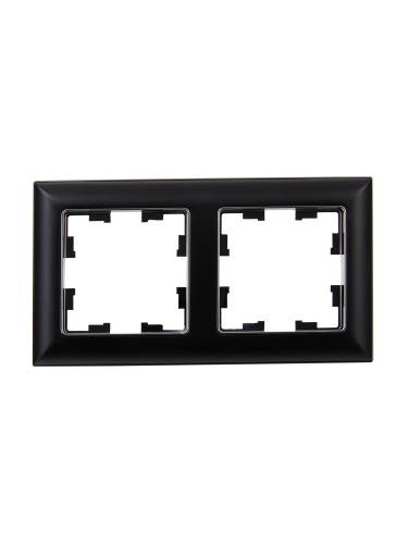 Рамка 2-м BRITE РУ-2-Бр хром/черн. | код BR-M22-12-2-K23 | IEK фото 2