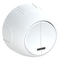 Выключатель двойной Rotondo с подсветкой, цвет белый | код 7700866 | OneKeyElectro