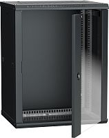 ITK Шкаф настенный LINEA W 12U 600х450мм дверь стекло RAL 9005 | код LWR5-12U64-GF | IEK