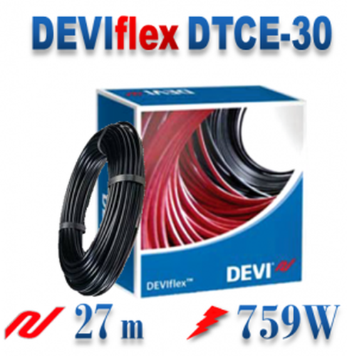 Кабель нагревательный двухжильный snow 30T (DTCE-30) 27м 830W 230В | код 89846006 | DEVI