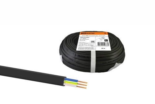 Шнур ШВВП 3х0.75 ГОСТ (бухта 20м) черный | код SQ0120-0061 | РЭМЗ ТМ