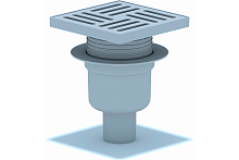 Трап вертикальный выпуск 50 с решеткой из пластика15*15см регулируемый сухой затвор | код ТА5710 | АНИ пласт