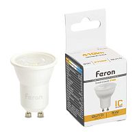 Лампа светодиодная LED 5вт 230в GU10 теплый с линзой 38 гр. | код 51218 | Feron