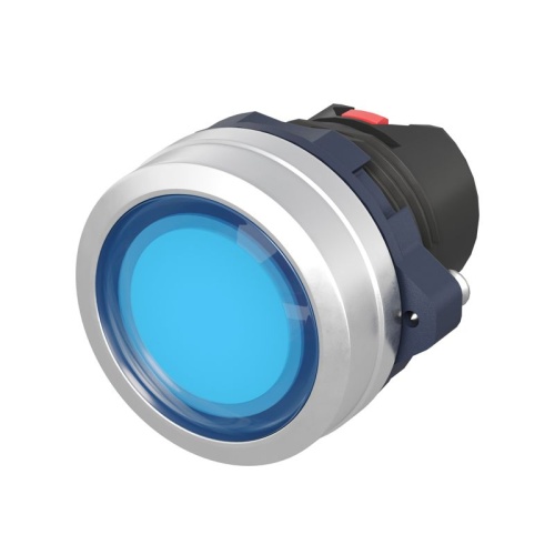 Головка кнопки плоская без фиксации алюм. кольцо прозр. син. DKC M22P-FMLBA Головка кнопки плоская без фиксации алюм. кольцо прозр. син. DKC M22P-FMLBA