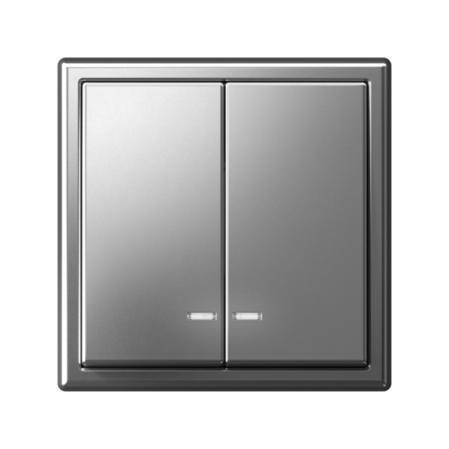 ARTGALLERY 2-клавишный ВЫКЛЮЧАТЕЛЬ с подсветкой, сх.5а, 10АХ, механизм, быстрозажимные клеммы, СТАЛЬ | код GAL000953S | Systeme Electric фото 3