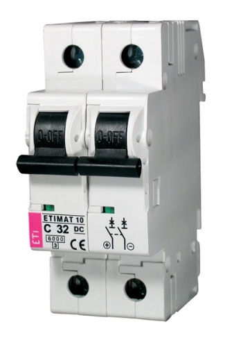 Автоматический выключатель ETIMAT 10 DC 2p C 20A (6 kA) | код 002138717 | ETI