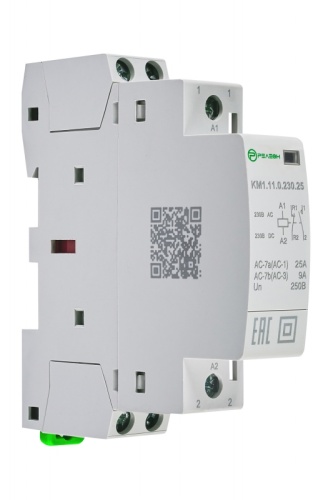 KM1.11.0.230.25 Модульный контактор 1НО + 1 НЗ контакт 25А (~/= 230В AC/DC) | код KM111023025 | РЕЛЕОН