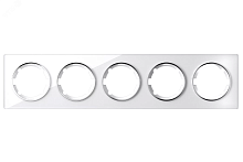 Рамка 5-м Garda горизонт. стеклянная бел. 2E52501300 | код. 2234928 | OneKeyElectro