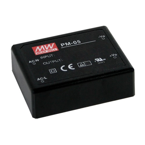 Источник питания AC-DC, 5 Вт, вход 85...264В AC 47...440 Гц, 120...370B DC, выход 3,3В/1,25А, изоляция 4000В AC, в кожухе 62,85х50х19,7мм, -20...+70C | код PM-05-3.3 | MeanWell