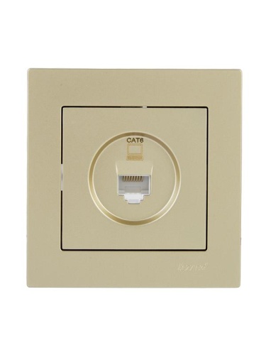 Розетка компьютерная 1-м СП Vesna механизм титан LEZARD 742-3788-140