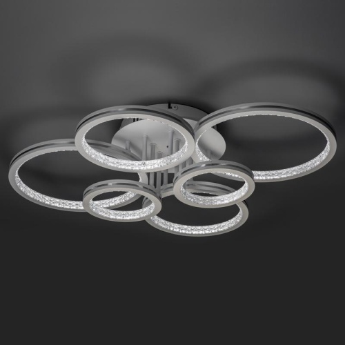 Люстра потолочная светодиодная диммируемая LUCIDO с ДУ 3 режима 735х575х170мм 126Вт 2700К/4200К/6400К 41кв.м бел./серебряный Ritter 51648 8 фото 6 Люстра потолочная светодиодная диммируемая LUCIDO с ДУ 3 режима 735х575х170мм 126Вт 2700К/4200К/6400К 41кв.м бел./серебряный Ritter 51648 8 фото 6