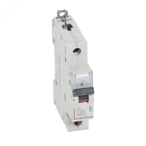Выключатель автоматический однополюсный 20А C DX3 6кА/10кА | код 407671 | Legrand