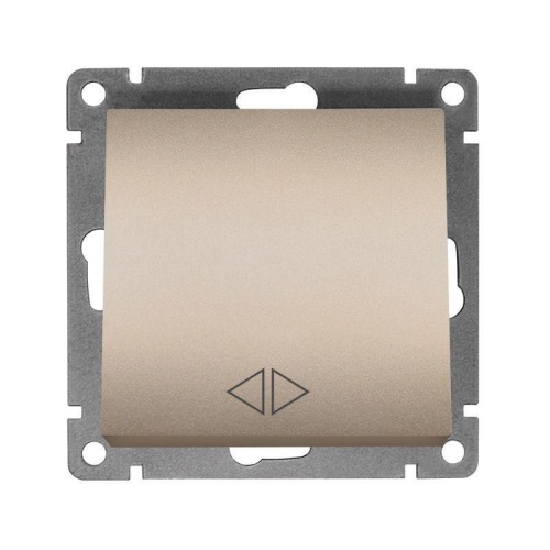 Афина выключатель перекрёстный одноклавишный , с/у, 10А, 220В, механизм шампань (еврослот) | код A0024-Br | Universal