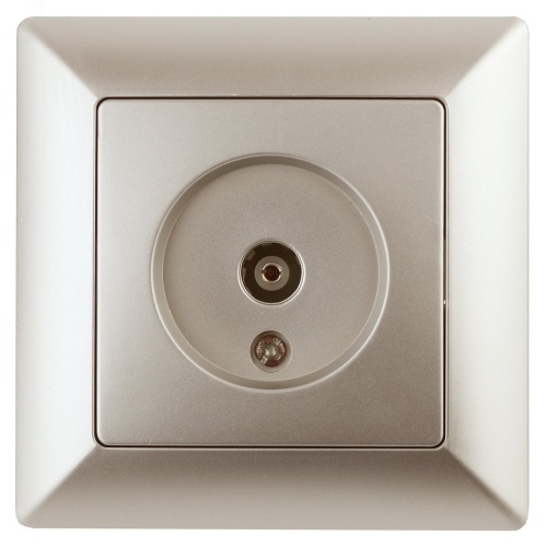 Розетка TV одиночная, СУ, Solo, шампань, 4-301-04 | код Б0043371 | ЭРА