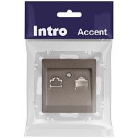 Розетка Intro Accent 6-303-08 информационная RJ45, IP20, СУ, бронза | код Б0063639 | ЭРА