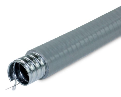 Металлорукав в ПВХ изоляции МПГ нг толстостенный 20 (50 м/уп.) серый с протяжкой ГОФРОМАТИК | код zeta42852 | ЗЭТА Новосибирск