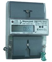 Счетчик 206 PNOF04 5-60А 230В 1Ф, Мн.т, кл.т 1.0 оптопорт, RF (LoRa), реле на рейку ЖКИ МСК Меркурий | код MRC206PNOF04 | МЕРКУРИЙ