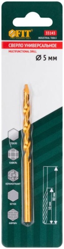 Сверло универсальное 5х80 мм | код 35143 | FIT фото 3 Сверло универсальное 5х80 мм | код 35143 | FIT фото 3