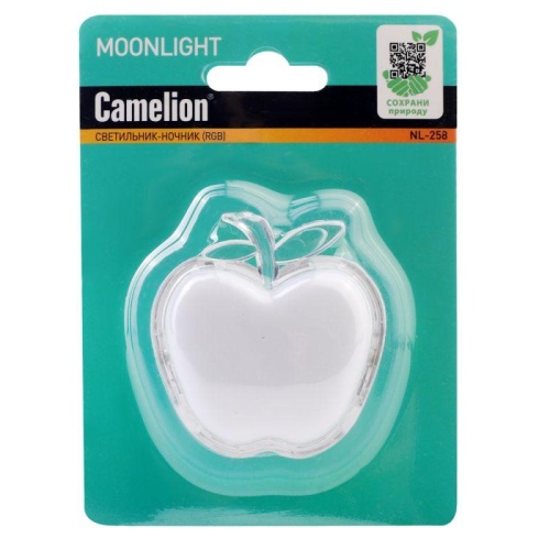 Светильник-ночник светодиодный NL-258 "яблоко RGB" 220В Camelion 15376 фото 3