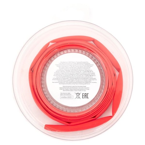 Термоусаживаемая трубка ТУТ нг 6/3 красная ролик 2 м EKF | код tut-6-r-b | EKF фото 4