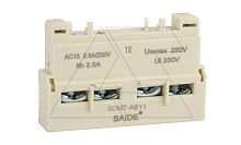 Блок-контакт вспом. SDM7-AE11, 1NO+1NC, 0.5A(240V AC15)/1A(24V DC13), фронтальный монтаж, для SDM7-32, серый | код SDM7-AE11-G | SAIDE