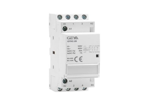 Контактор модульный GYHC-4P, 20A, 2NO+2NC, 230VAC, 4M | код GYHC2022230 | GEYA