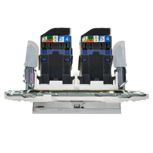 SKANDY Розетка компьютерная двойная RJ45 кат.6 SK-K04N никель IEK | код SK-K20-2-K50 | IEK фото 4