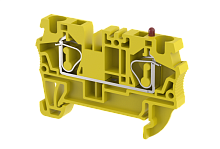 Клемма проходная пружинная 4 мм2, на 2 подключения, желтая SQ4-YELLOW | код 2103010004 | Elmex