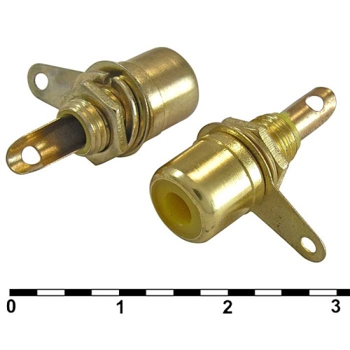 Разъём RCA RUICHI 7-0234Y GOLD/RS-115G, 50 В | код 62920 | Ruichi