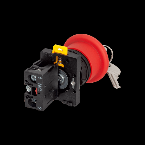 Кнопка грибовидная аварийной остановки с ключом, красная, 40 мм, возврат поворотом с фиксацией, 1NC, IP54, пластик MTB2-ES142 | код 139423 | MEYERTEC фото 4