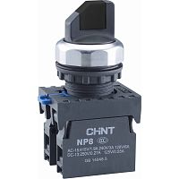 Переключатель без подсветки NP8-20X/311, 3 положения фиксацией, белый, 2НО, IP65 (R) | код 578934 | CHINT