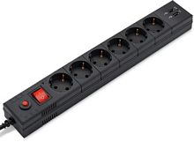 Сетевой фильтр Buro BU-SP5_USB_2A-B 5м (6 розеток) черный (коробка) | код 992320 | BURO