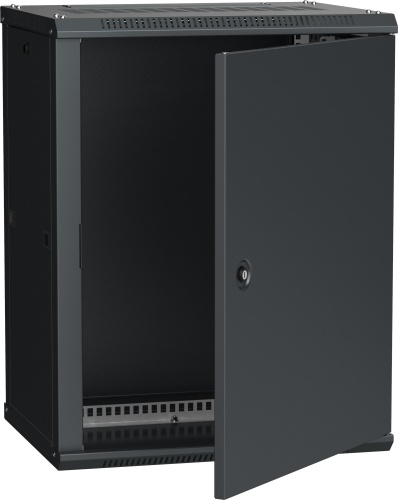 ITK Шкаф настенный LINEA W 12U 600х450мм дверь металл RAL 9005 | код LWR5-12U64-MF | IEK