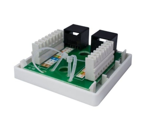 Компьютерная розетка 8P8C (RJ-45), UTP, Cat.5e, 2 порта | код 10-0309 | SUPRLAN